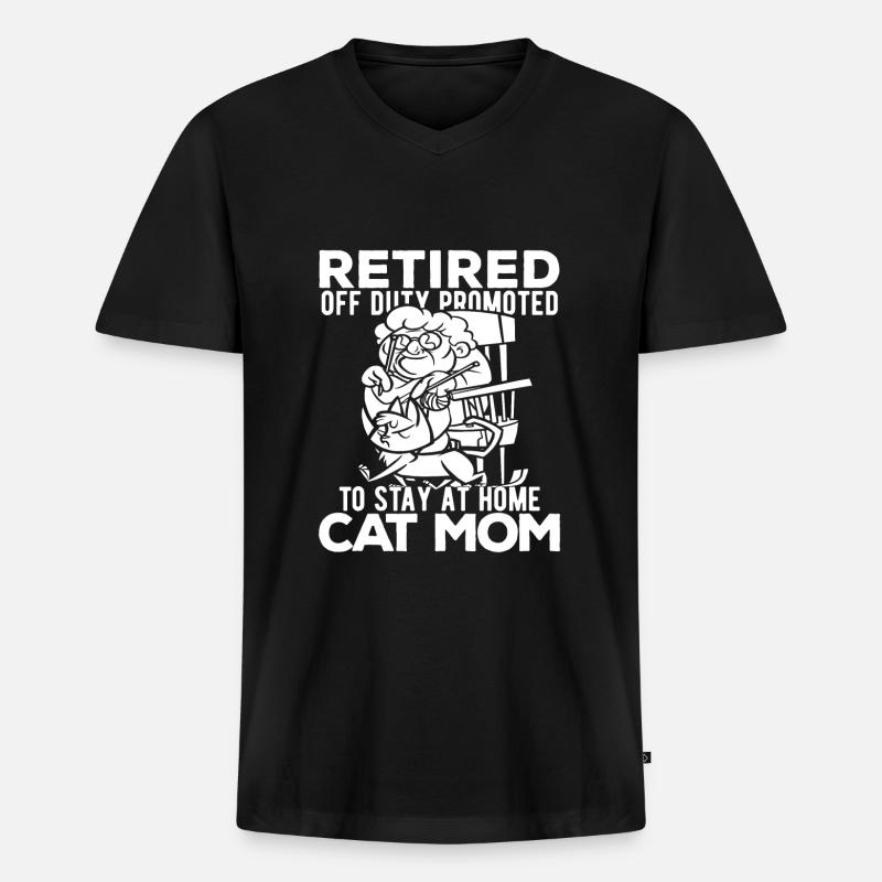 Rentner Rente Mutter - Männer Premium Bio T-Shirt mit V-Ausschnitt - Schwarz