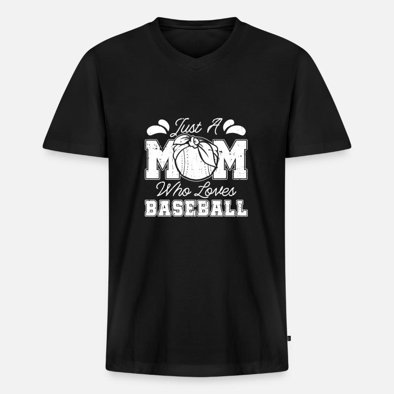 Baseball Baseball Mama - Männer Premium Bio T-Shirt mit V-Ausschnitt - Schwarz