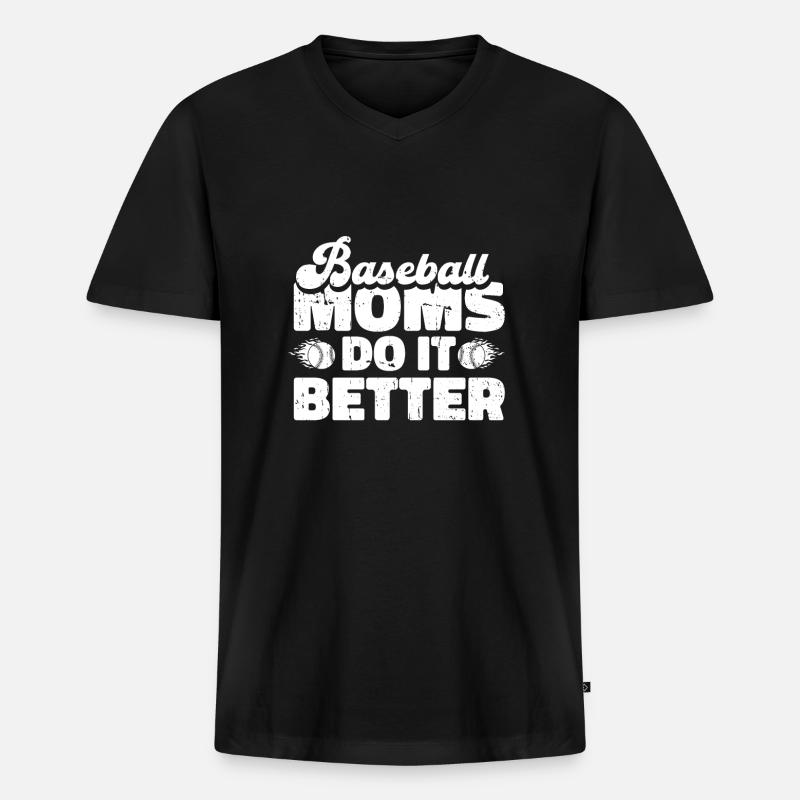 Baseball Baseball Mama - Männer Premium Bio T-Shirt mit V-Ausschnitt - Schwarz