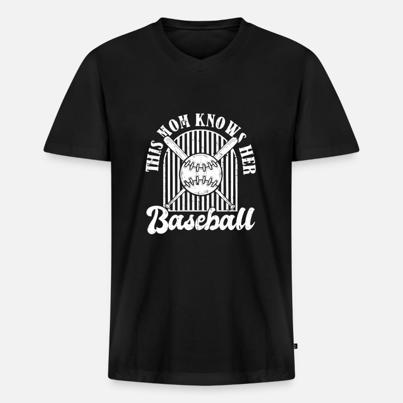 Baseball Baseball Mama - Männer Premium Bio T-Shirt mit V-Ausschnitt - Schwarz