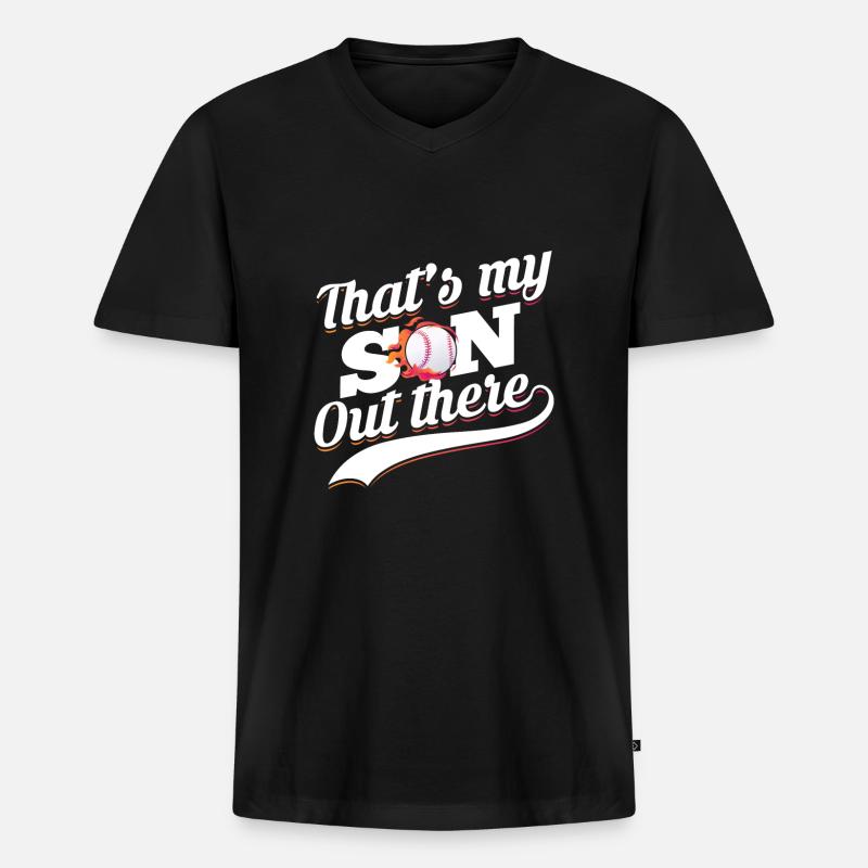 Baseball Mutter Baseball Mama - Männer Premium Bio T-Shirt mit V-Ausschnitt - Schwarz