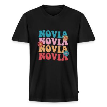 Bachelorette Party Jga - Männer Premium Bio T-Shirt mit V-Ausschnitt - Schwarz - Vorne - Nico (187cm)