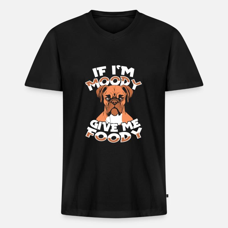 Boxer Hund Deutscher Boxer - Männer Premium Bio T-Shirt mit V-Ausschnitt - Schwarz