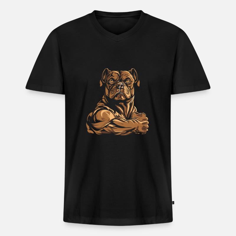 American Bully Cool - Männer Premium Bio T-Shirt mit V-Ausschnitt - Schwarz