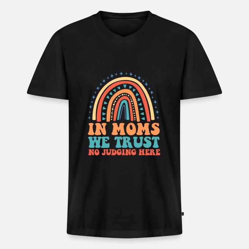 Mama Mutter Unterstützung Der Mutter - Männer Premium Bio T-Shirt mit V-Ausschnitt - Schwarz