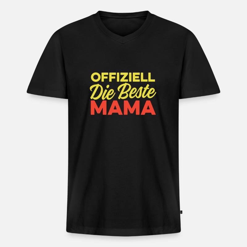 Mama Mutter Best Mom - Männer Premium Bio T-Shirt mit V-Ausschnitt - Schwarz
