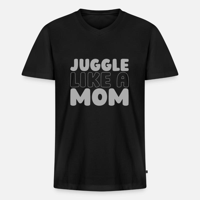 Mama Mutter Jonglieren - Männer Premium Bio T-Shirt mit V-Ausschnitt - Schwarz