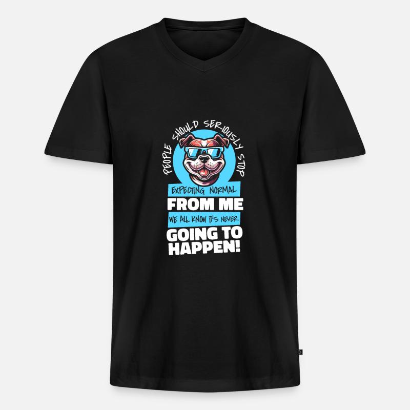 American Bully - Männer Premium Bio T-Shirt mit V-Ausschnitt - Schwarz