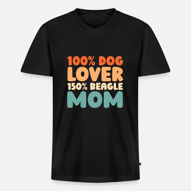 Beagle - Männer Premium Bio T-Shirt mit V-Ausschnitt - Schwarz