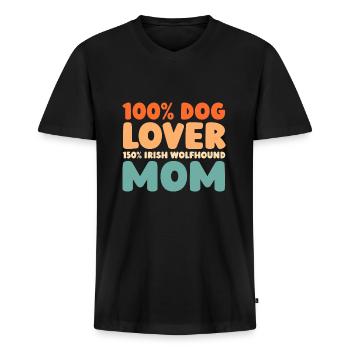 Irischer Wolfshund - Männer Premium Bio T-Shirt mit V-Ausschnitt - Schwarz - Vorne - Nico (187cm)