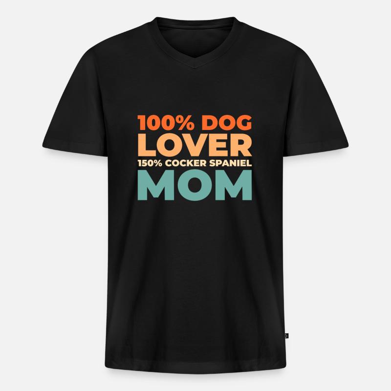Cocker Spaniel - Premium økologisk T-shirt med V-hals til mænd - sort