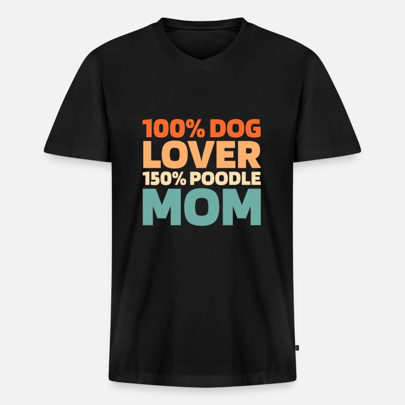 Pudel - Männer Premium Bio T-Shirt mit V-Ausschnitt - Schwarz