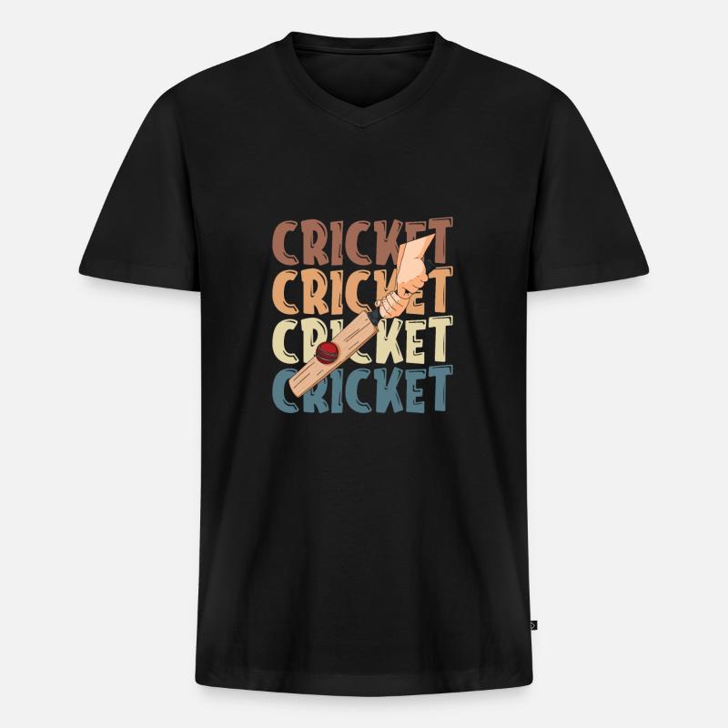Cricket - Männer Premium Bio T-Shirt mit V-Ausschnitt - Schwarz