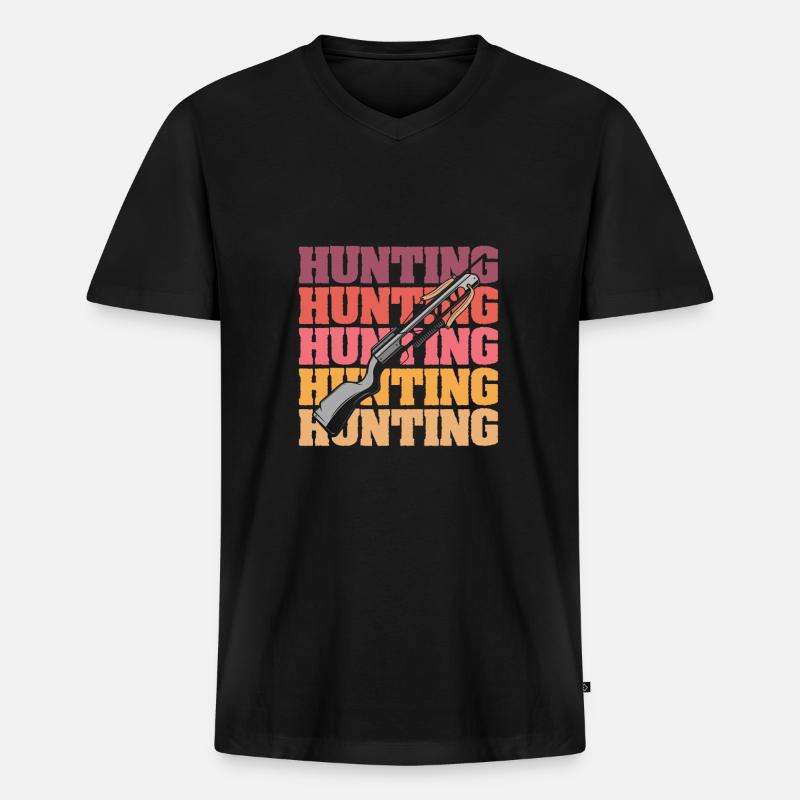 Bogenjagd Bogenjäger - Männer Premium Bio T-Shirt mit V-Ausschnitt - Schwarz