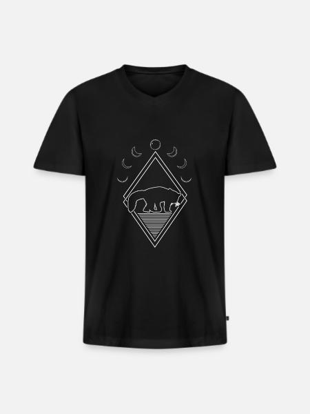 Red Panda Moon Phases - Men's Premium Organic T-shirt with V-neck - black