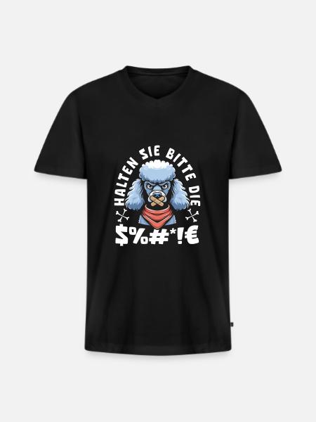 Poodles please shut up - Men's Premium Organic T-shirt with V-neck - black