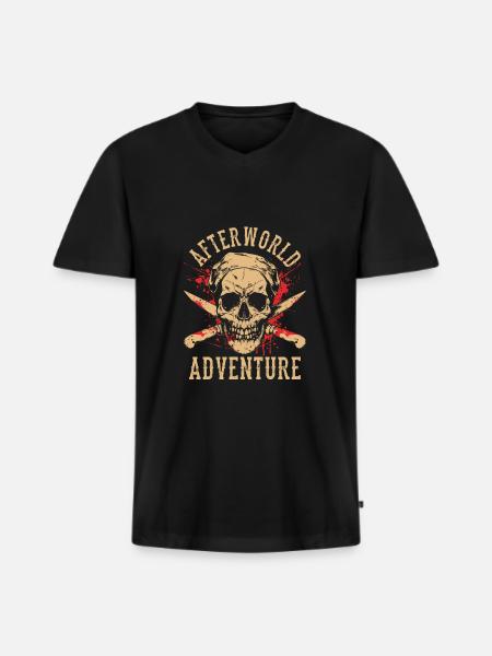 Butcher, butcher, butcher, skull - Men's Premium Organic T-shirt with V-neck - black