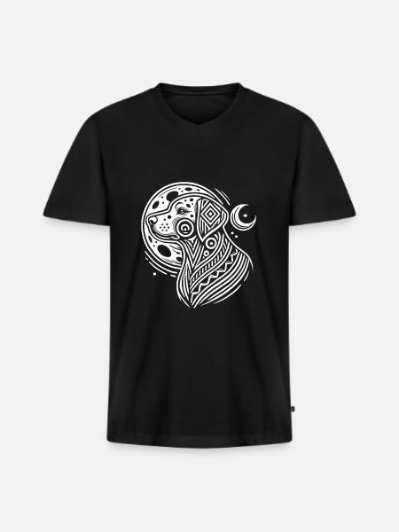 Dalmatian Moon Phases - Men's Premium Organic T-shirt with V-neck - black