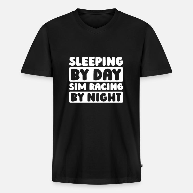 Sim Racing - Männer Premium Bio T-Shirt mit V-Ausschnitt - Schwarz