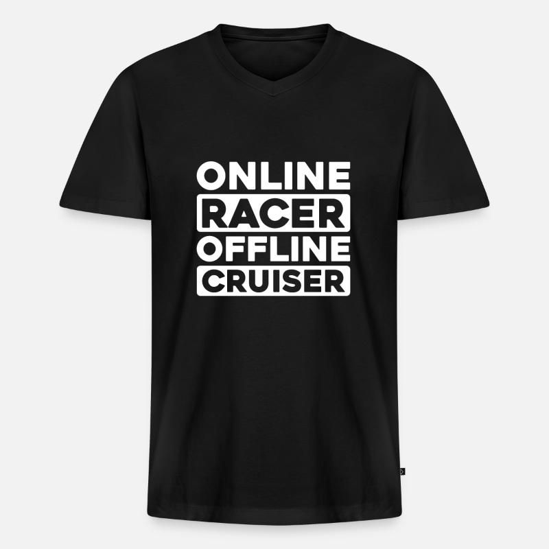 Sim Racing - Männer Premium Bio T-Shirt mit V-Ausschnitt - Schwarz