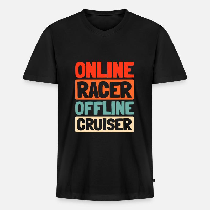 Sim Racing - Männer Premium Bio T-Shirt mit V-Ausschnitt - Schwarz