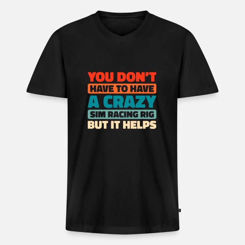 Sim Racing - Männer Premium Bio T-Shirt mit V-Ausschnitt - Schwarz