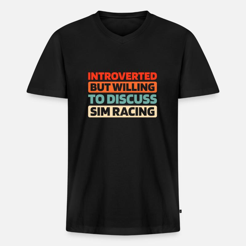 Sim Racing - Männer Premium Bio T-Shirt mit V-Ausschnitt - Schwarz