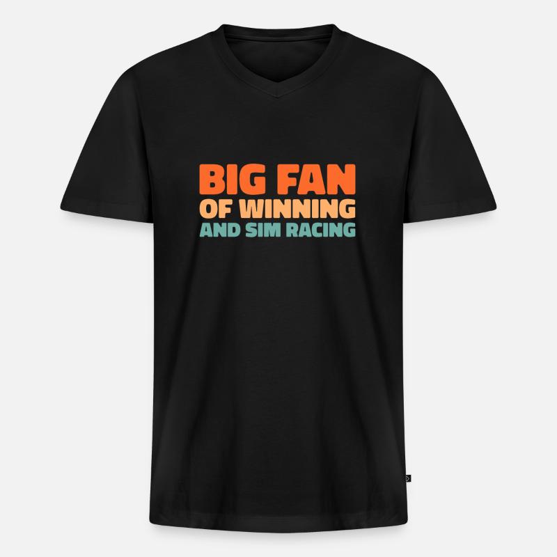 Sim Racing - Männer Premium Bio T-Shirt mit V-Ausschnitt - Schwarz
