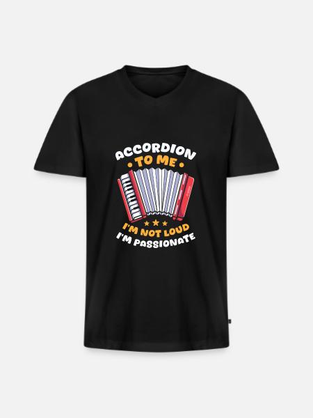 Akkordeon - Männer Premium Bio T-Shirt mit V-Ausschnitt - Schwarz