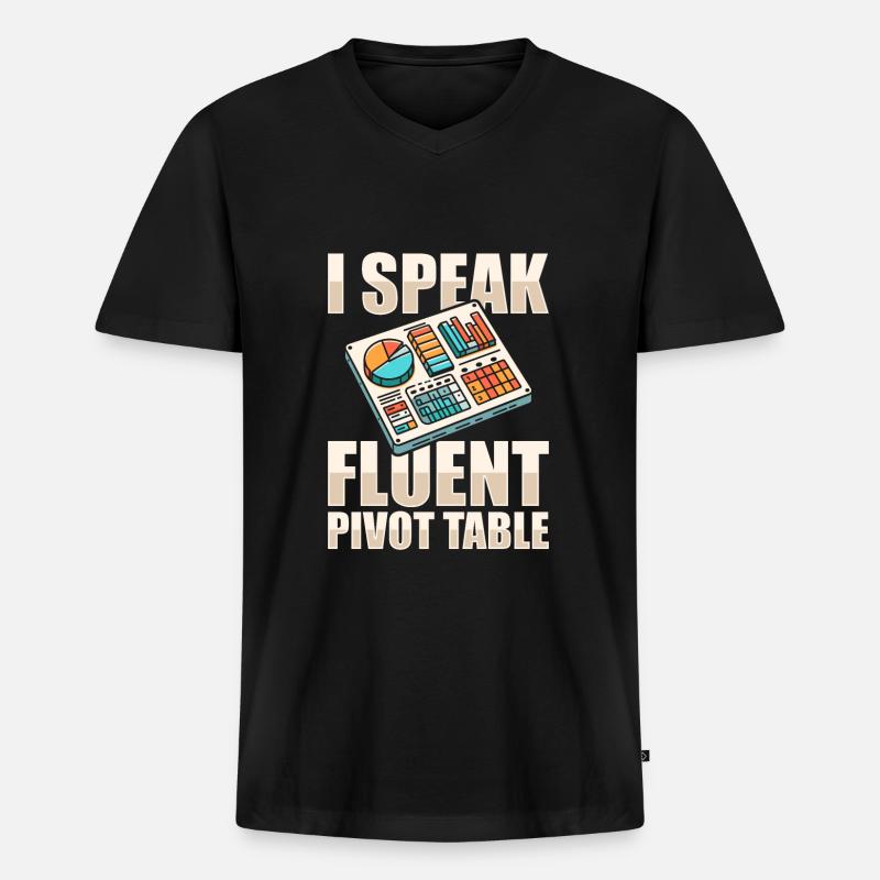 Analytiker - Männer Premium Bio T-Shirt mit V-Ausschnitt - Schwarz