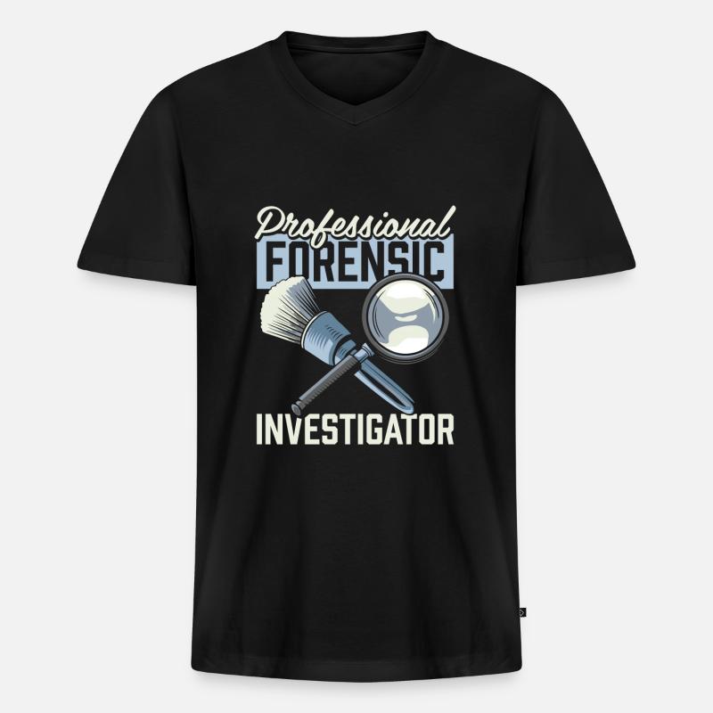Forensischer Techniker - Männer Premium Bio T-Shirt mit V-Ausschnitt - Schwarz