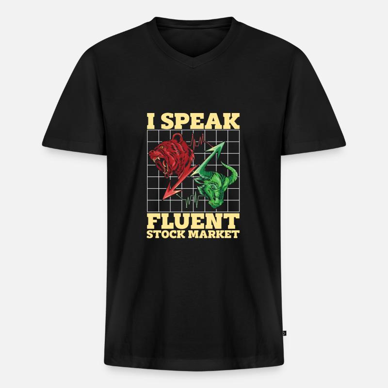 Makler - Männer Premium Bio T-Shirt mit V-Ausschnitt - Schwarz