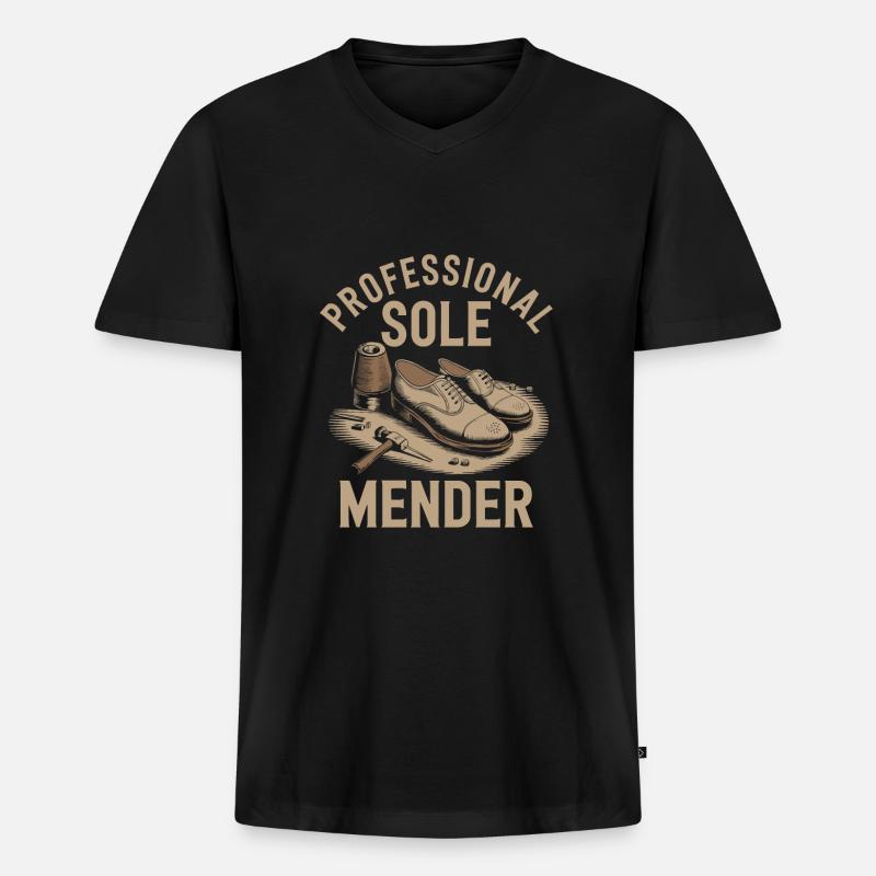 Schuster - Männer Premium Bio T-Shirt mit V-Ausschnitt - Schwarz