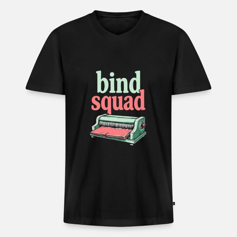 Buchbinder Kader - Männer Premium Bio T-Shirt mit V-Ausschnitt - Schwarz