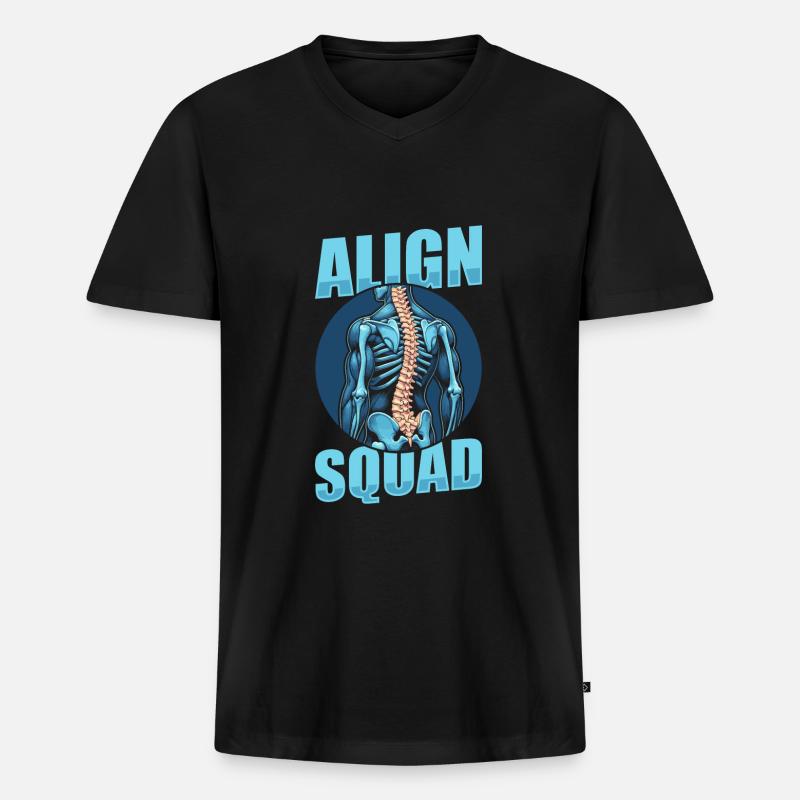 Chiropraktiker Kader - Männer Premium Bio T-Shirt mit V-Ausschnitt - Schwarz