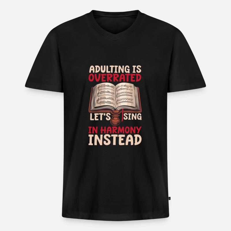 Chor Sänger - Männer Premium Bio T-Shirt mit V-Ausschnitt - Schwarz