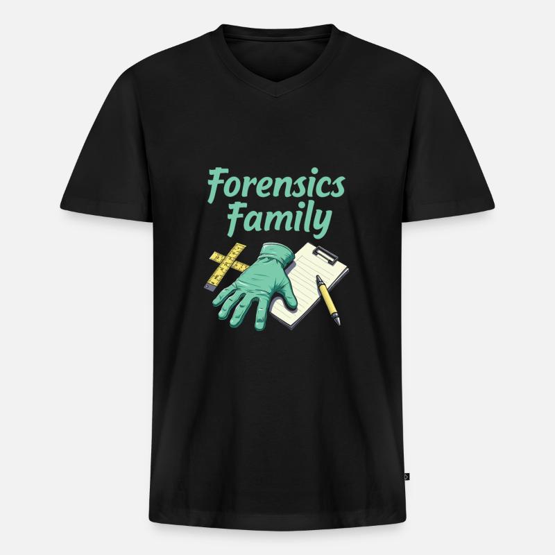 Forensischer Techniker Team - Männer Premium Bio T-Shirt mit V-Ausschnitt - Schwarz