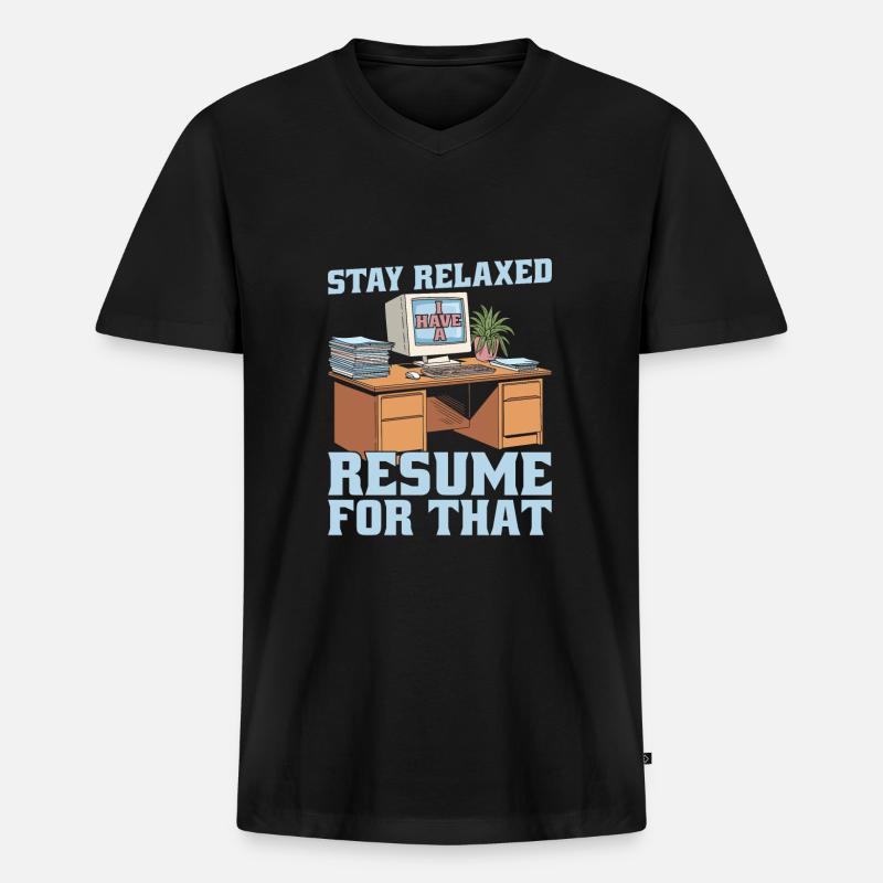 Hr Assistent - Männer Premium Bio T-Shirt mit V-Ausschnitt - Schwarz