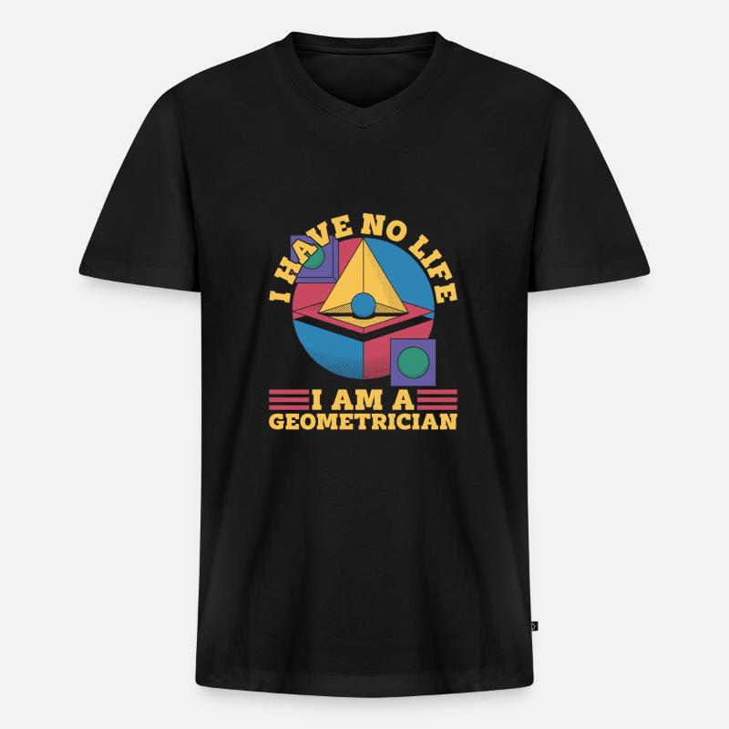Geometer - Männer Premium Bio T-Shirt mit V-Ausschnitt - Schwarz