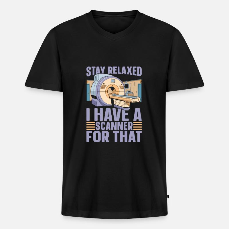 Mrt Technologe - Männer Premium Bio T-Shirt mit V-Ausschnitt - Schwarz