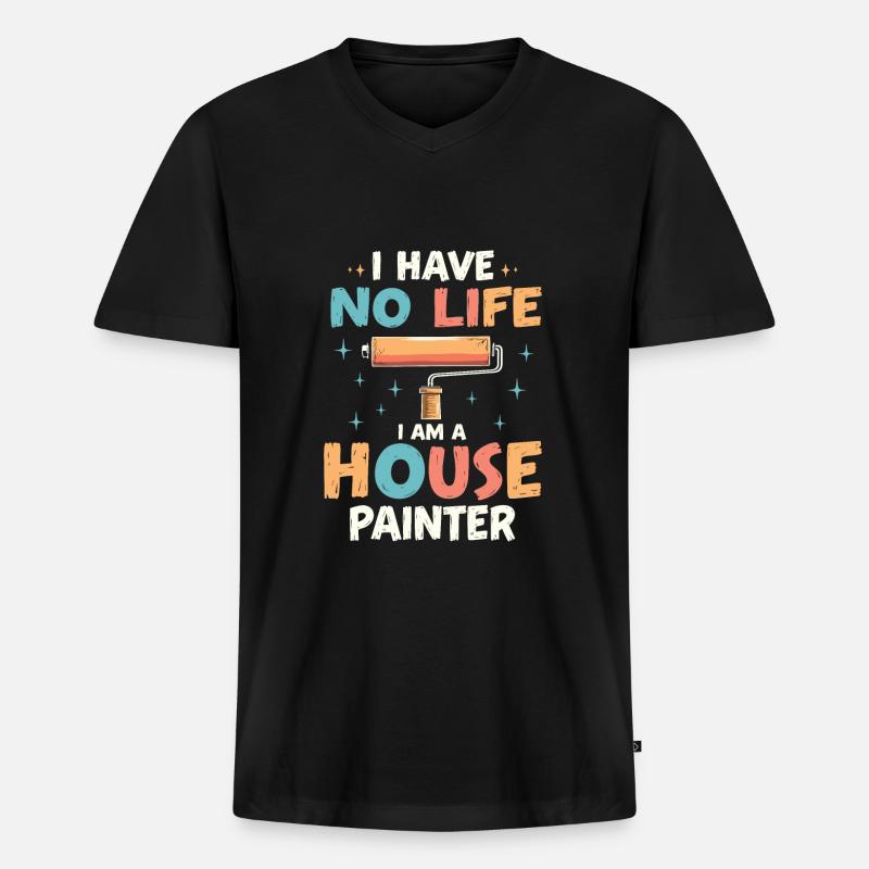 Maler - Männer Premium Bio T-Shirt mit V-Ausschnitt - Schwarz