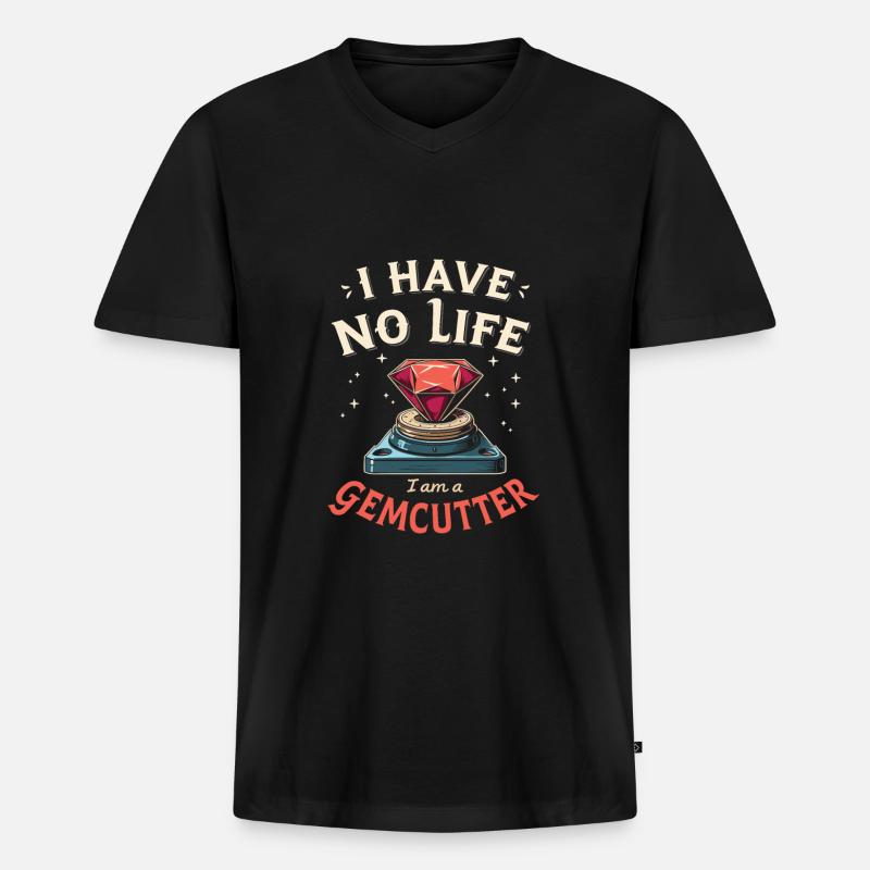 Edelsteinschleifer - Männer Premium Bio T-Shirt mit V-Ausschnitt - Schwarz