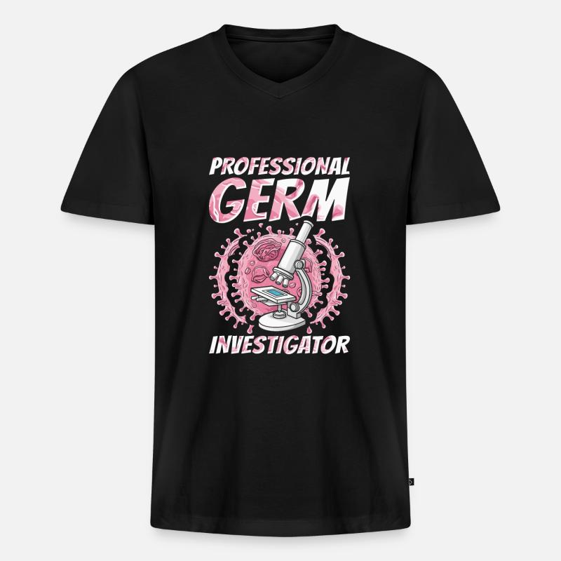 Bakteriologe - Männer Premium Bio T-Shirt mit V-Ausschnitt - Schwarz