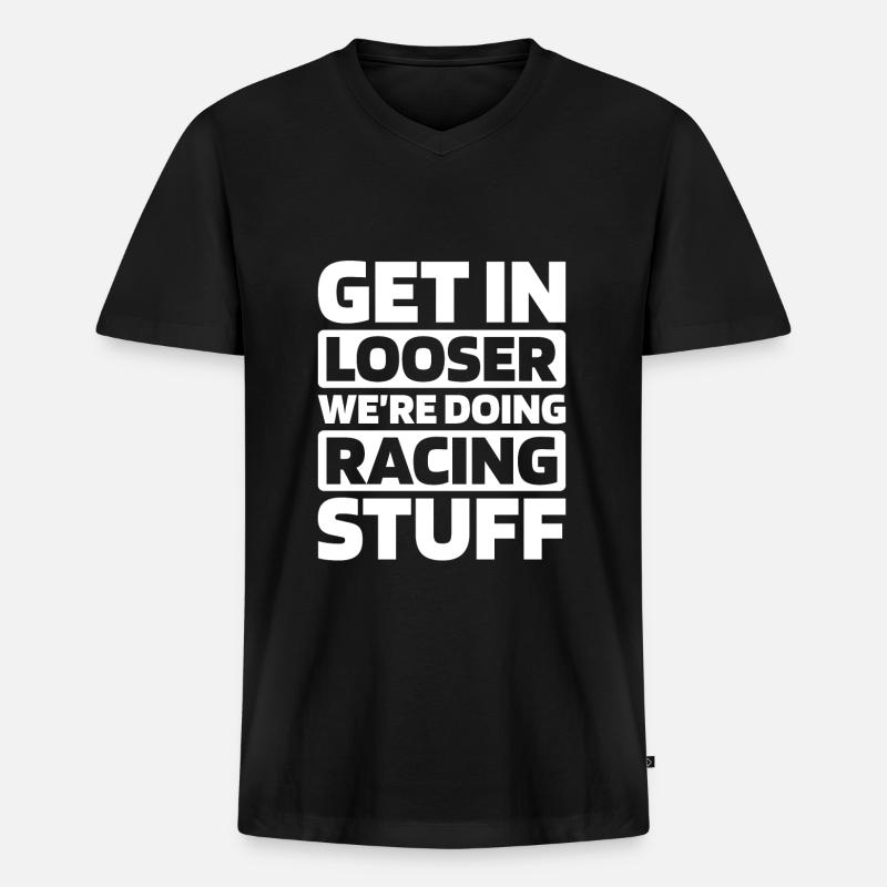 Sim Racing - Männer Premium Bio T-Shirt mit V-Ausschnitt - Schwarz