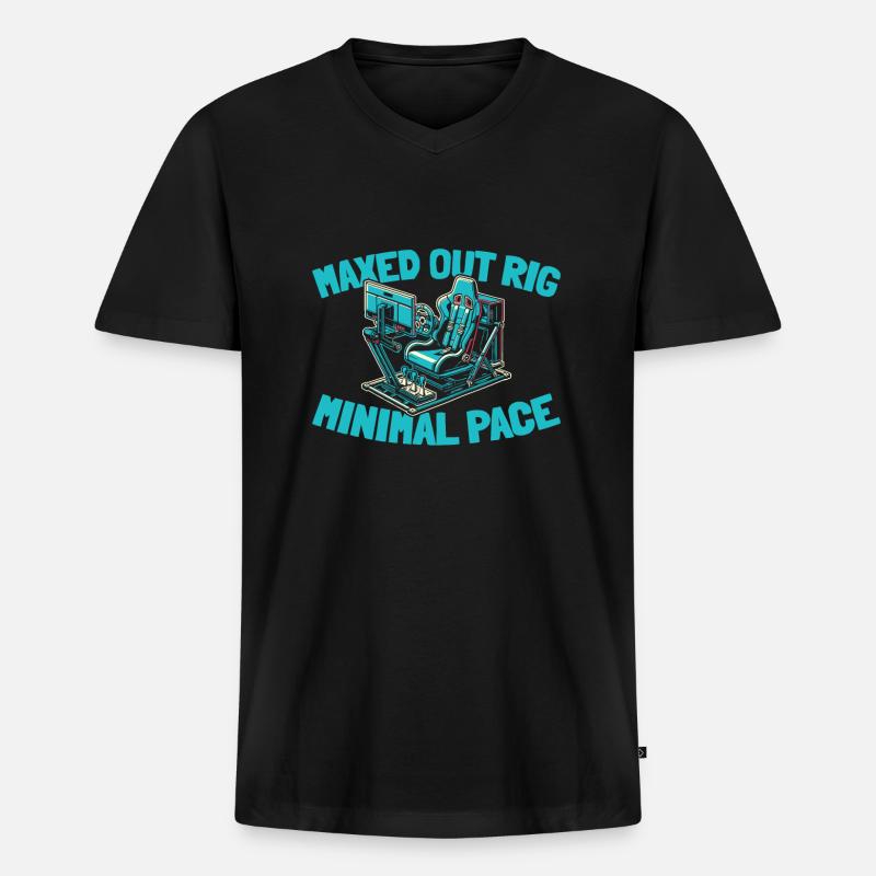 Sim Racing - Männer Premium Bio T-Shirt mit V-Ausschnitt - Schwarz