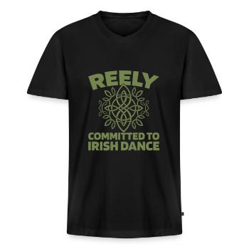 Irish Dance Irischer Tanz - Männer Premium Bio T-Shirt mit V-Ausschnitt - Schwarz - Vorne - Nico (187cm)