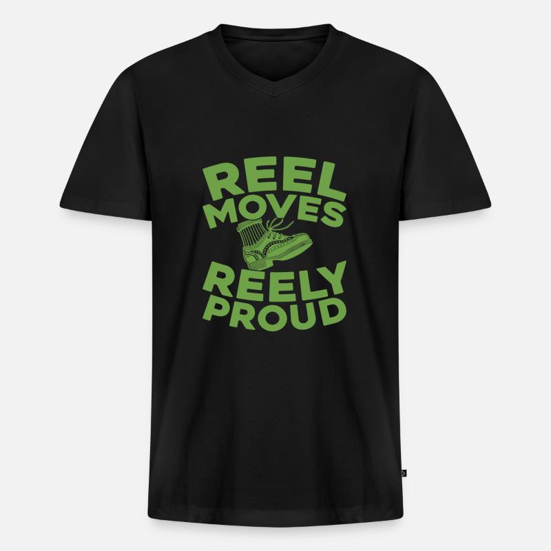 Irish Dance Irischer Tanz - Männer Premium Bio T-Shirt mit V-Ausschnitt - Schwarz