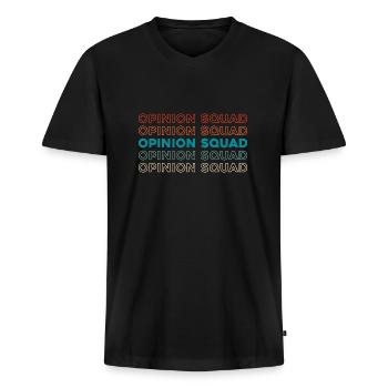 Cadre des travailleurs de la construction - T-shirt encolure en V Premium bio Homme - noir - Devant - Nico (187cm)