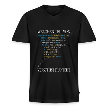 Lustiger Informatiker Spruch Programmierer - Männer Premium Bio T-Shirt mit V-Ausschnitt - Schwarz - Vorne - Nico (187cm)
