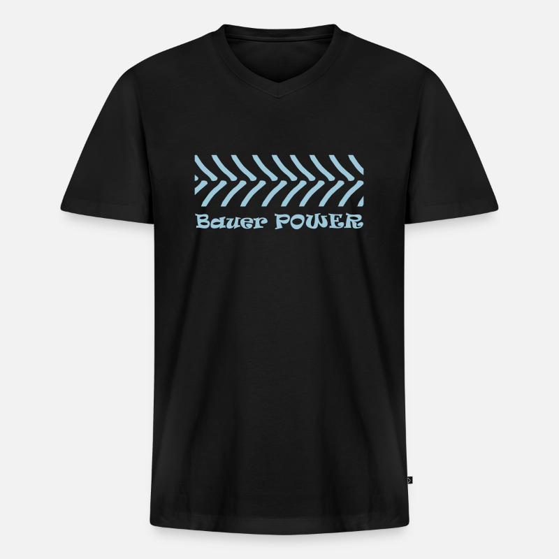 Bauer Power Traktor Bauerndemo Bauernproteste Bier - Männer Premium Bio T-Shirt mit V-Ausschnitt - Schwarz